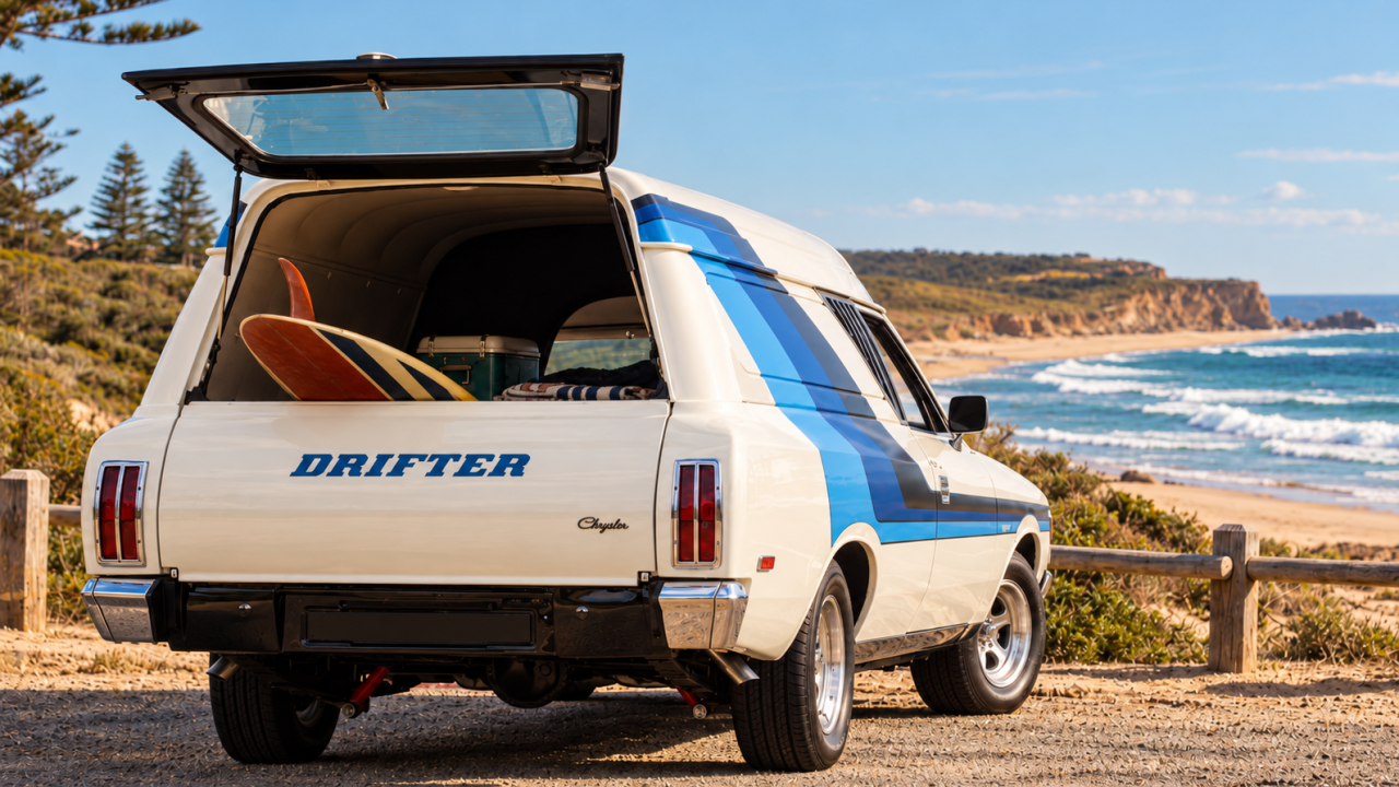 Vintage Drifter Surf Wagon by the Coast